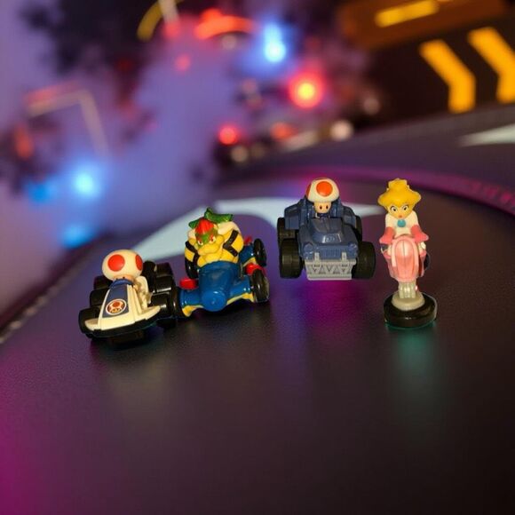 MARIO KART NINTENDO McDonalds Happy Meal Toys Bowser, Princess Peach, Toad B18 - Picture 1 of 6